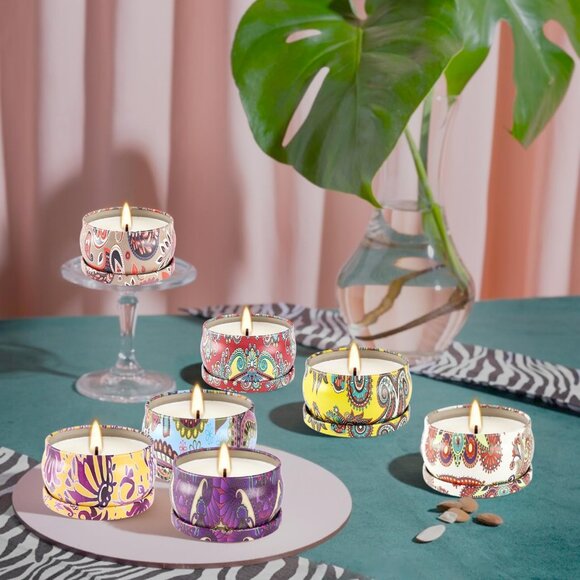 Decorative Pink and Blue Candle Holder - Picture 4 of 5